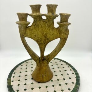 Ochre Glazed Tamegroute Candele Holder-4 Arm