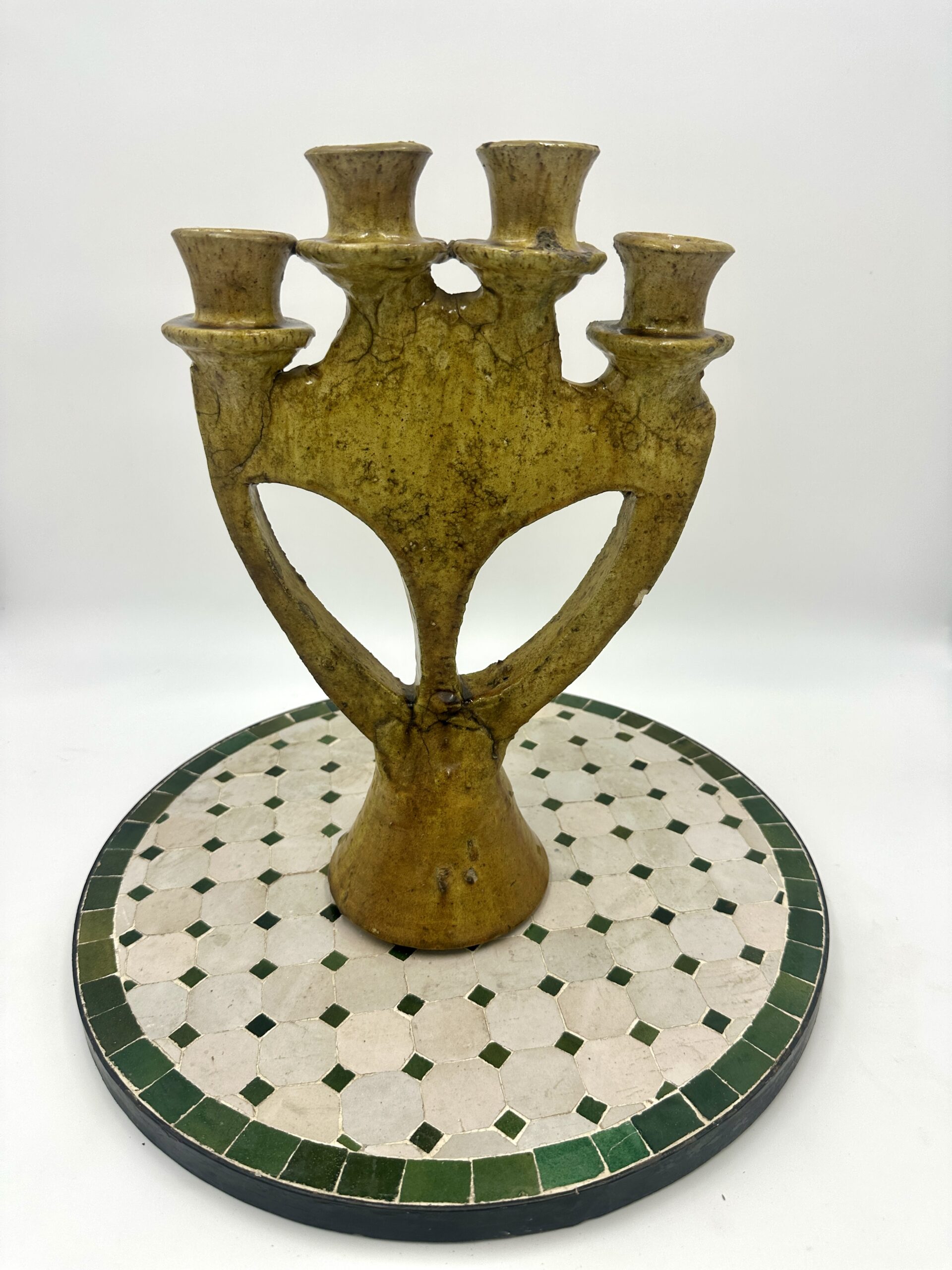 Ochre Glazed Tamegroute Candele Holder-4 Arm - Image 2