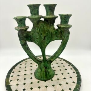 Green Glazed Tamegroute Candele Holder-4 Arm