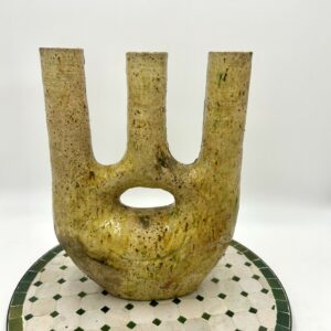 Ochre Glazed Tamegroute Vase-3 Arm